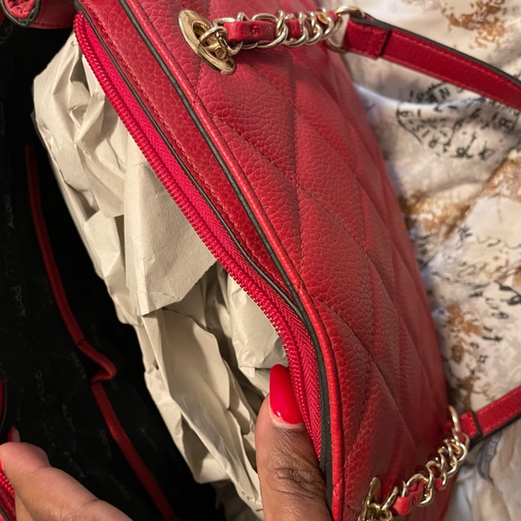 Red Aldo’s Quilted Bag - Picture 2 of 3